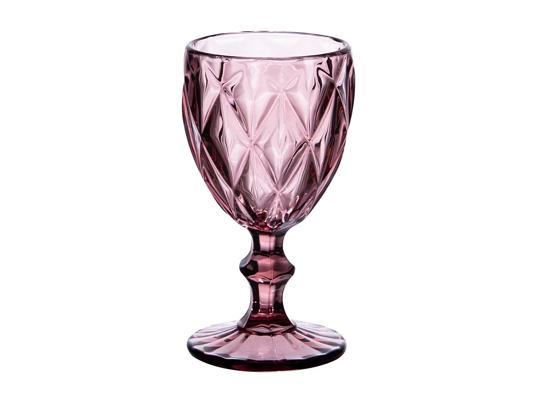 Boite de 6 verres à pied Diamond 25 cl rose