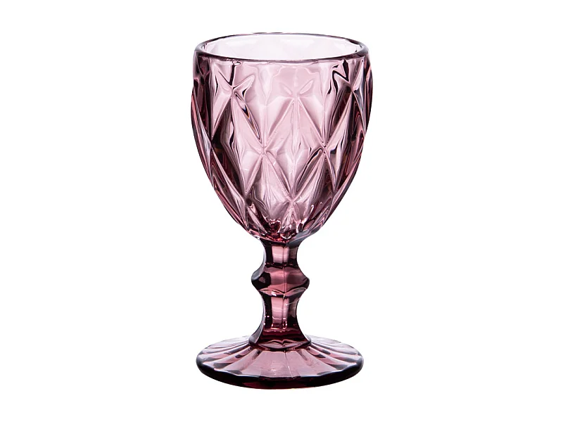 Boite de 6 verres à pied 25 cl diamond rose