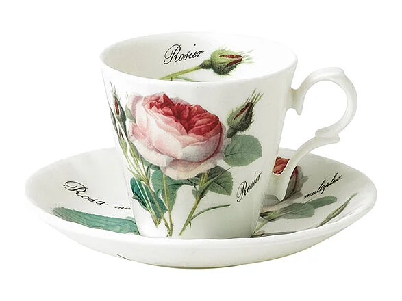 Tasse et sous-tasse à café Rose Redouté 13 cl