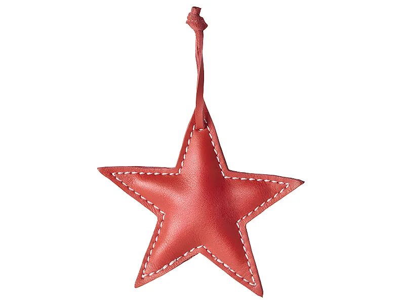 Suspension de Noël Étoile en Cuir