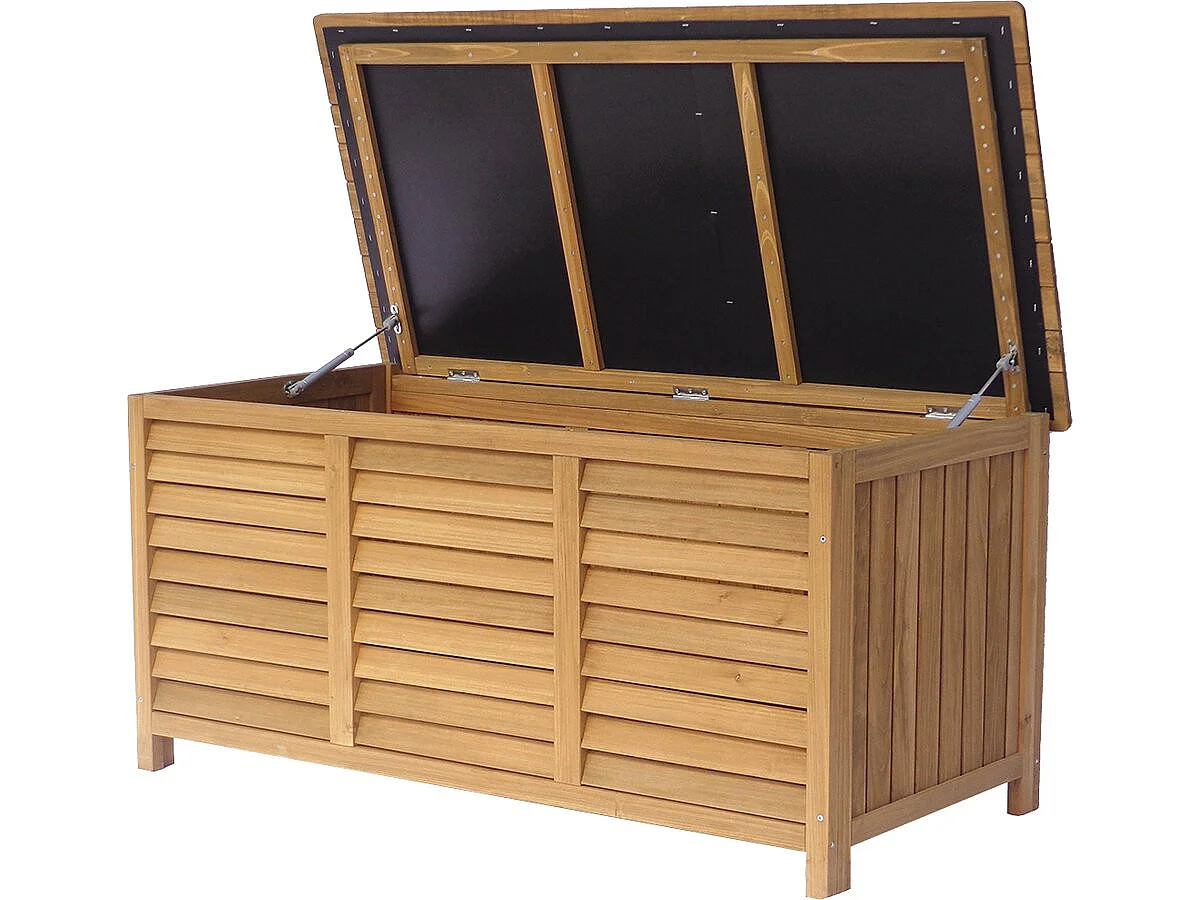 Coffre de jardin en bois "Macao" - 130 x 64 x 60 cm - Marron