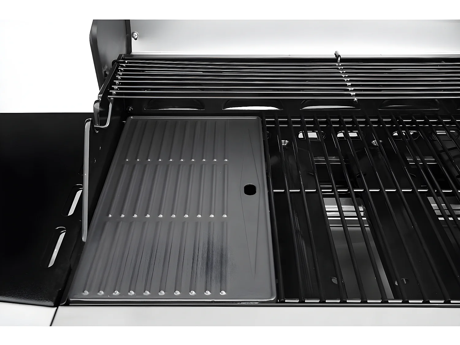 Barbecue a Gas "Bingo 4" - 4 piastre di cui 1 laterale  - 14kW + Fodera di protezione- Argento