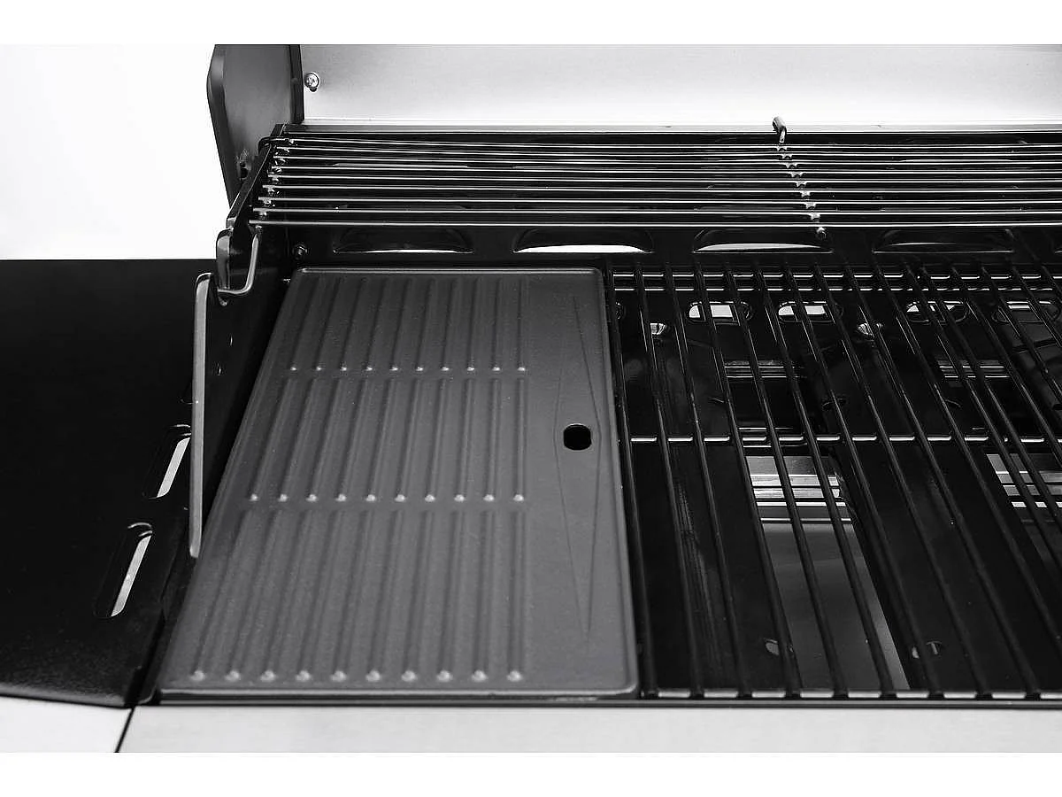 Barbecue Gaz "Bingo 4" - 4 brûleurs dont 1 latéral - 14kW + Housse protection - Argenté