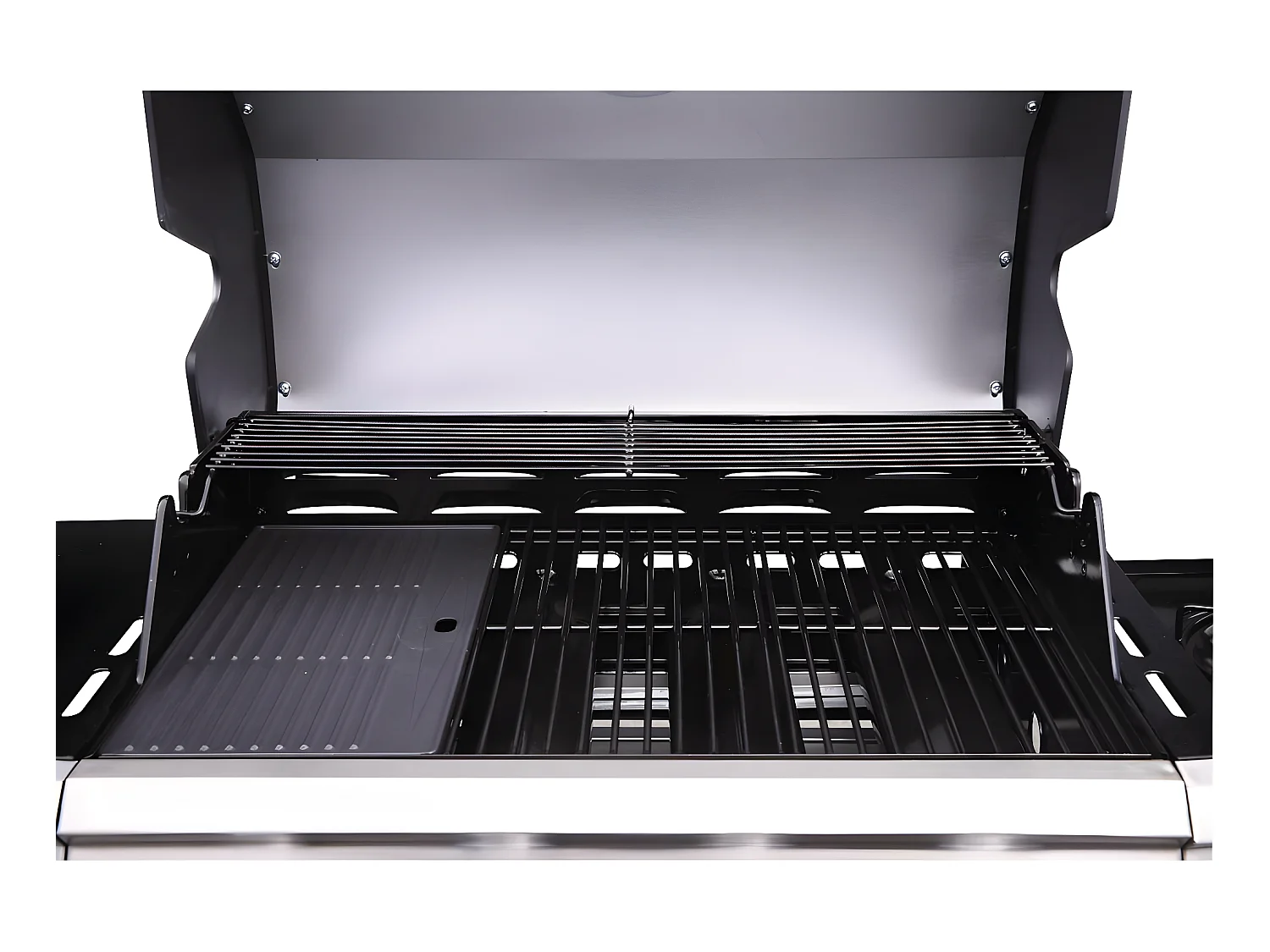 Barbecue Gaz avec LED "Bingo 4" - 4 brûleurs dont 1 latéral - 14kW + Housse protection - Noir