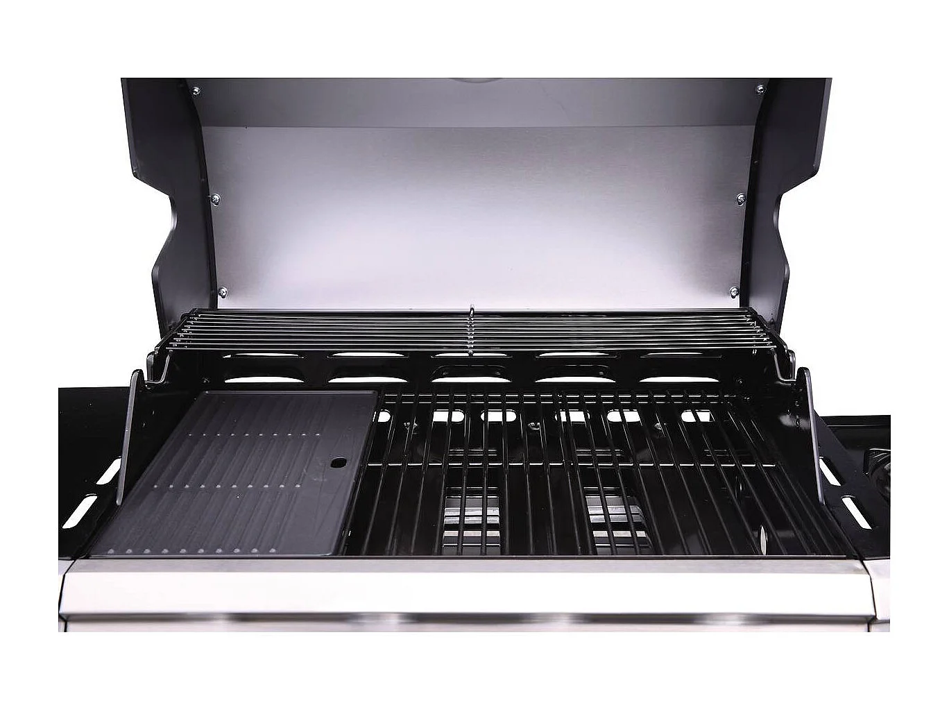 Barbecue Gaz avec LED "Bingo 4" - 4 brûleurs dont 1 latéral - 14kW + Housse protection - Noir