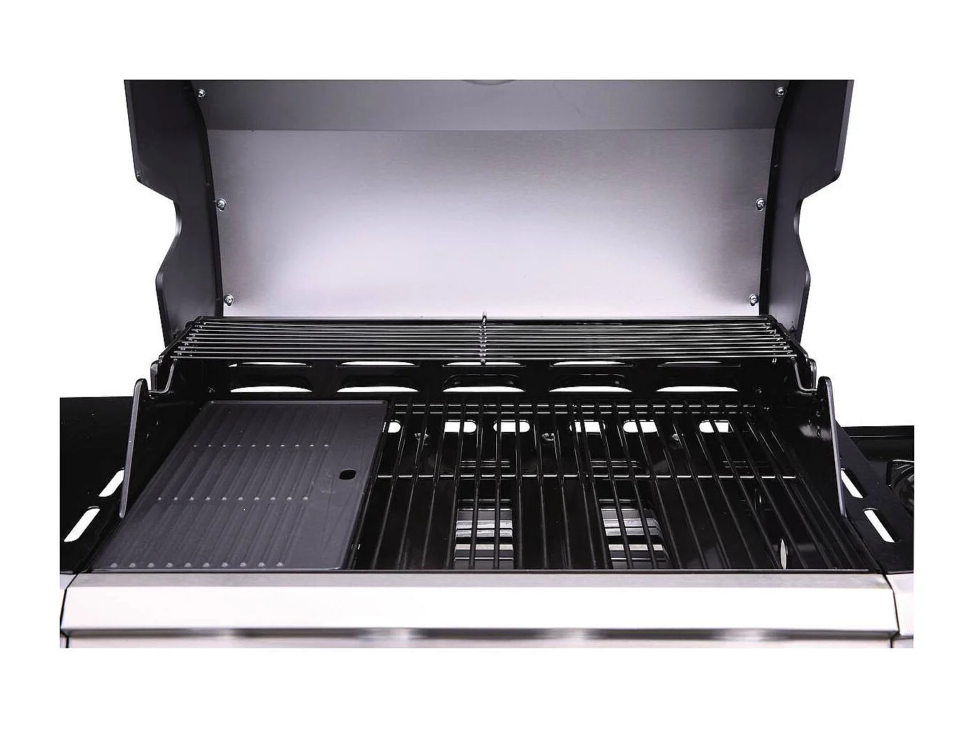 Gas BBQ gasbarbecue barbecue met led "Bingo 4" - 4 branders waarvan 1 zijbrander - 14 kW + beschermhoes - Zwart