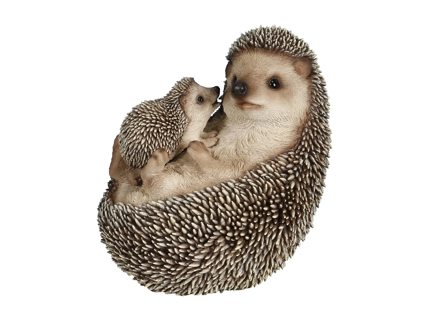 Madre e piccolo riccio in resina 17 cm