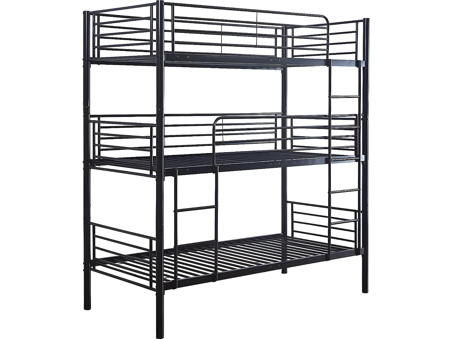 3-Etagenbett aus Metall "HAVIN" - 90 x 190 cm - Schwarz