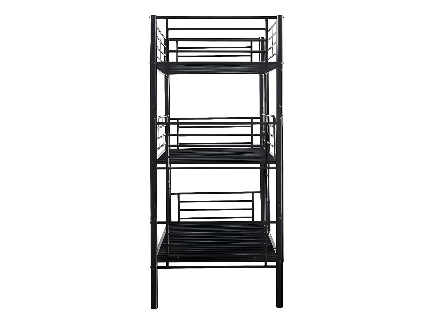 Lit superposé en métal triple "HAVIN" - 90 x 190 cm - Noir