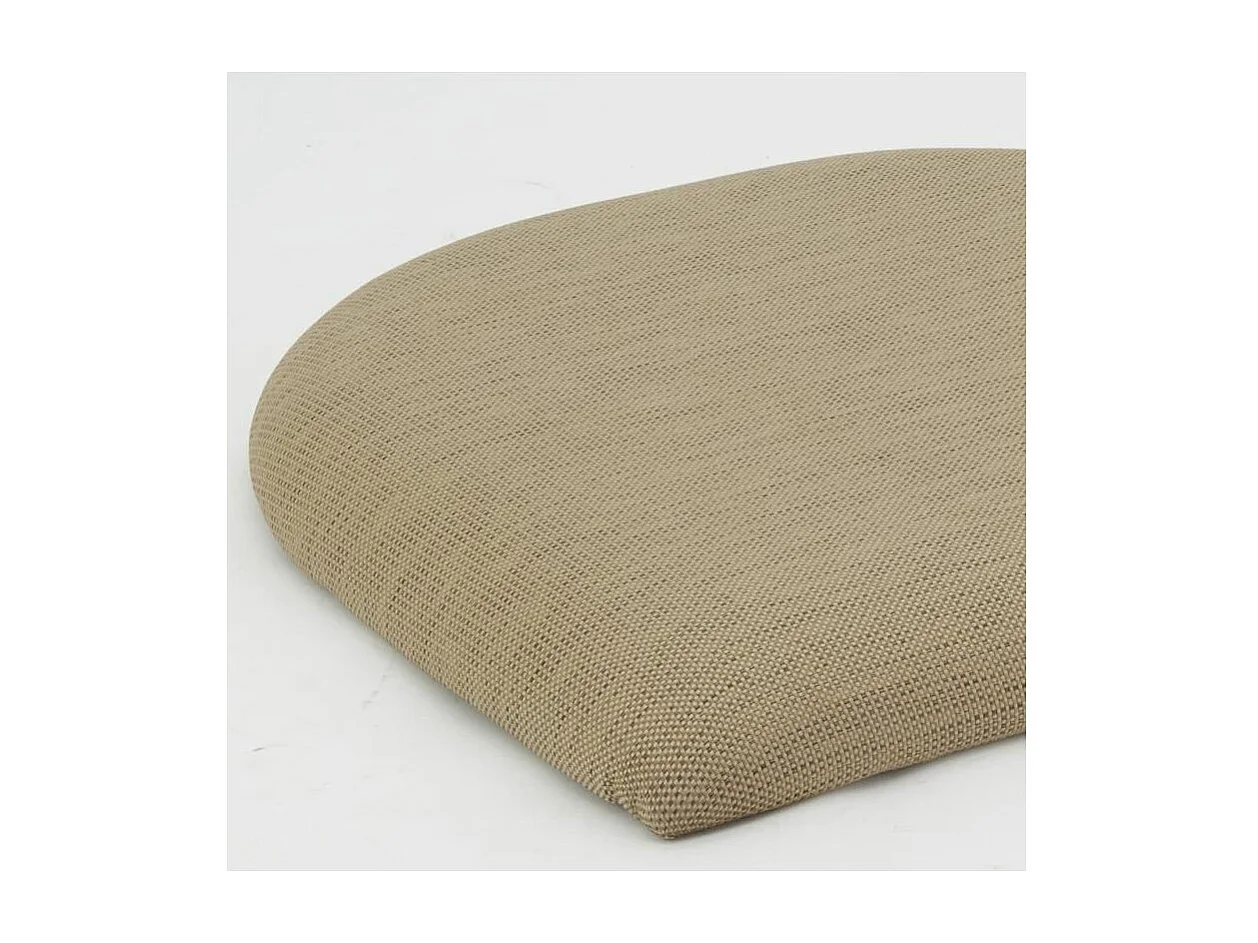 Fauteuil en résine noire et teck + coussin extérieur