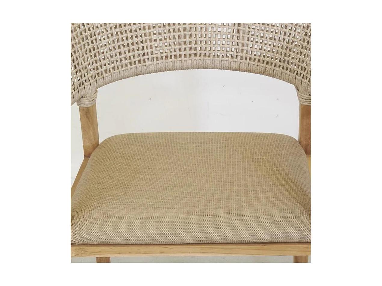 Fauteuil extérieur en teck et résine + coussin