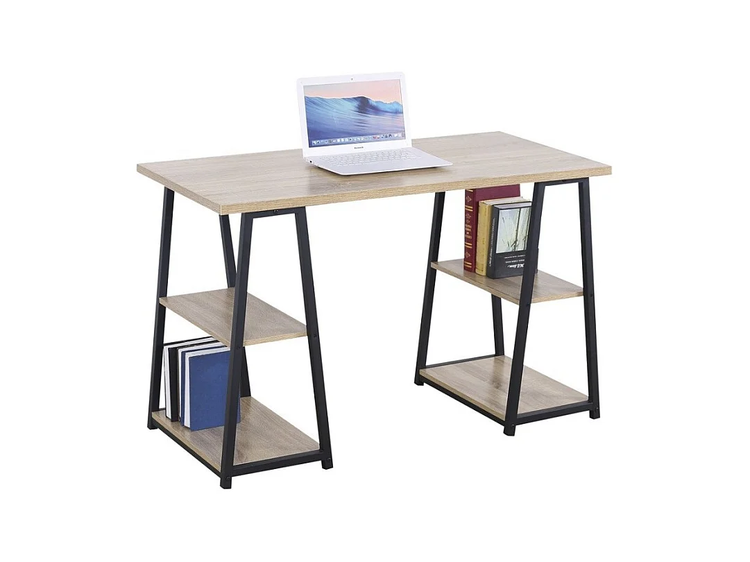 Bureau droit collection MALICE effet bois exotique Sonoma