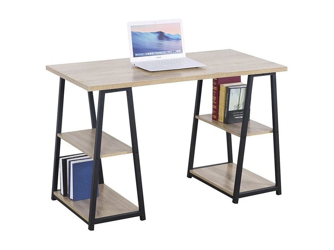 Bureau droit collection MALICE effet bois exotique Sonoma