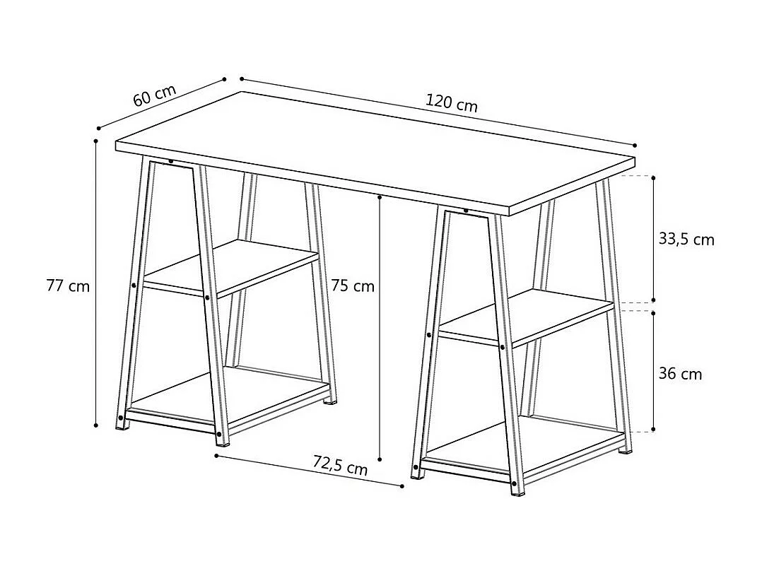 Bureau droit collection MALICE effet bois exotique Sonoma
