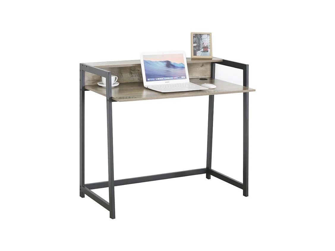 Bureau droit collection LAN effet bois exotique Sonoma