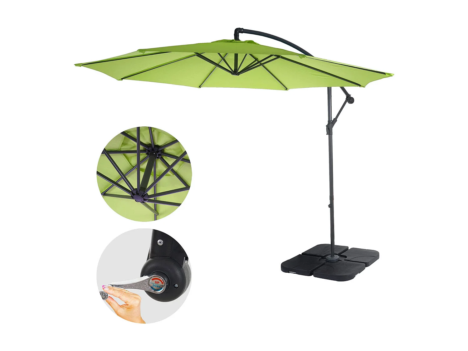 Parasol déporté protection solaire 360 x 295 x 235 cm 04_0000941