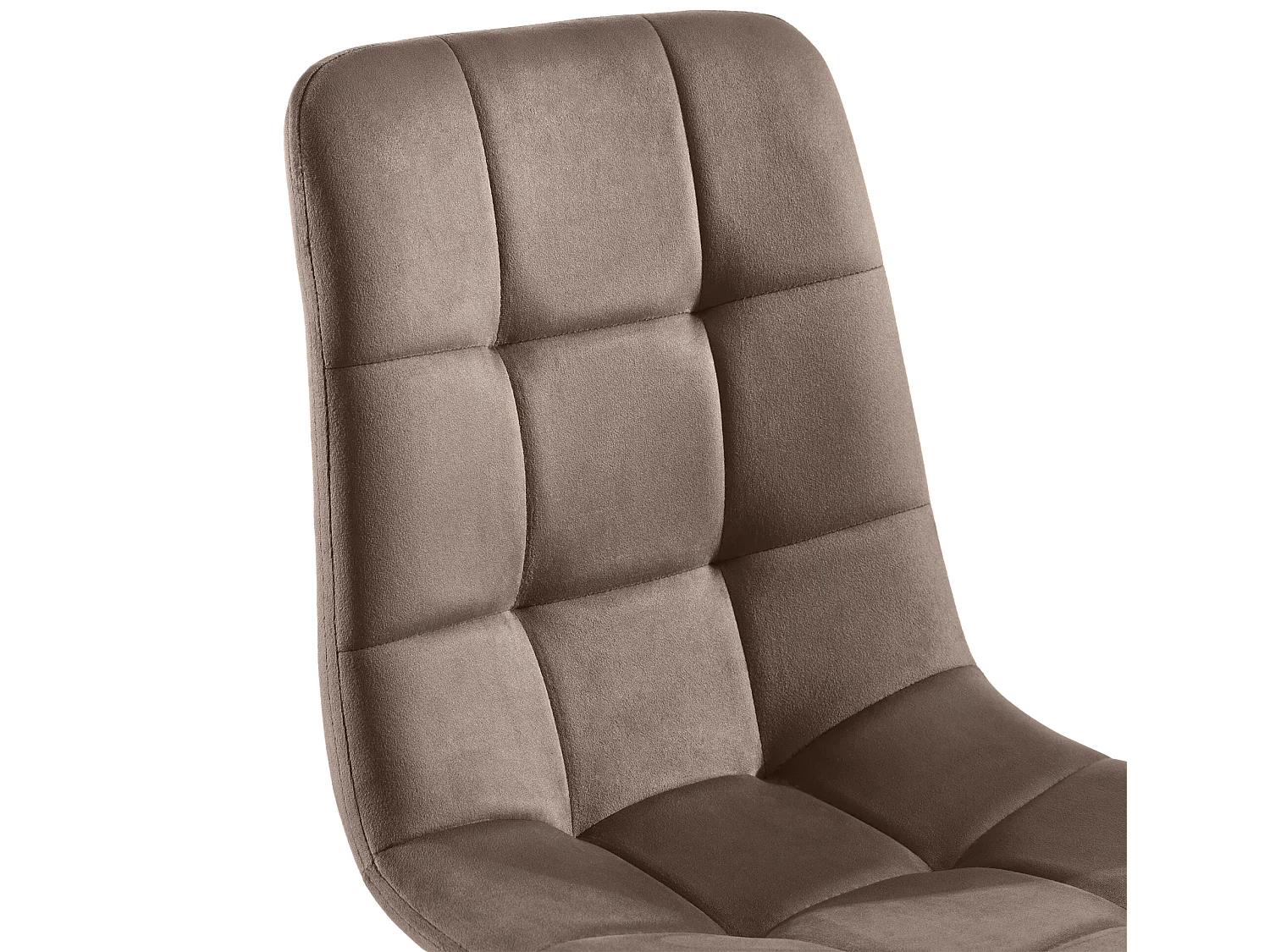 Set van 4 eetkamerstoelen - metalen structuur - stof fluweel - bruin