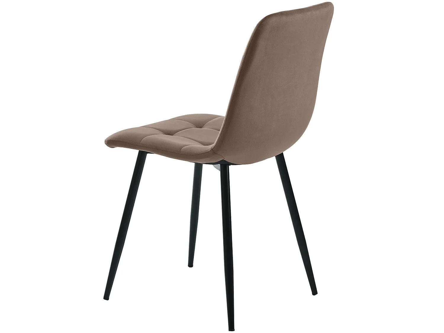 Set van 4 eetkamerstoelen - metalen structuur - stof fluweel - bruin