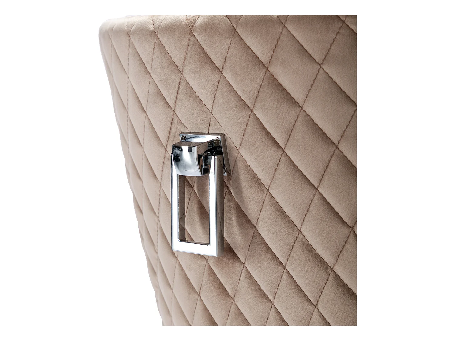 Lot de 4 chaises en velours avec pieds métallique - Beige