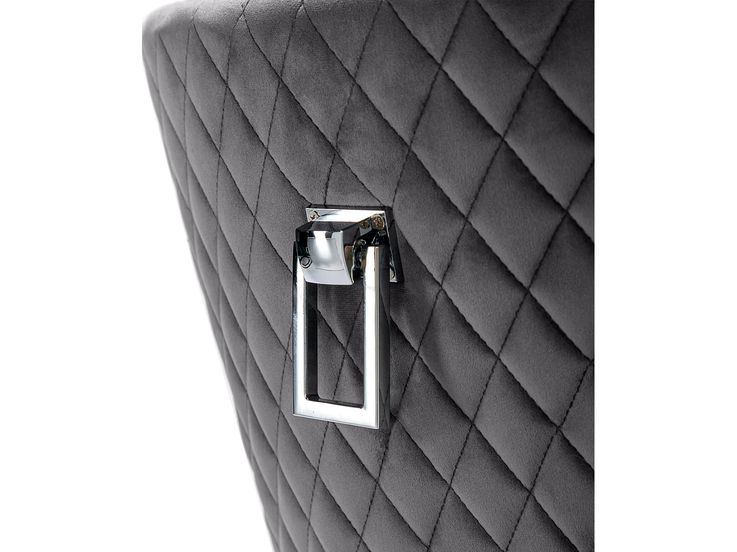 Lot de 2 chaises en velours avec pieds métallique - Gris