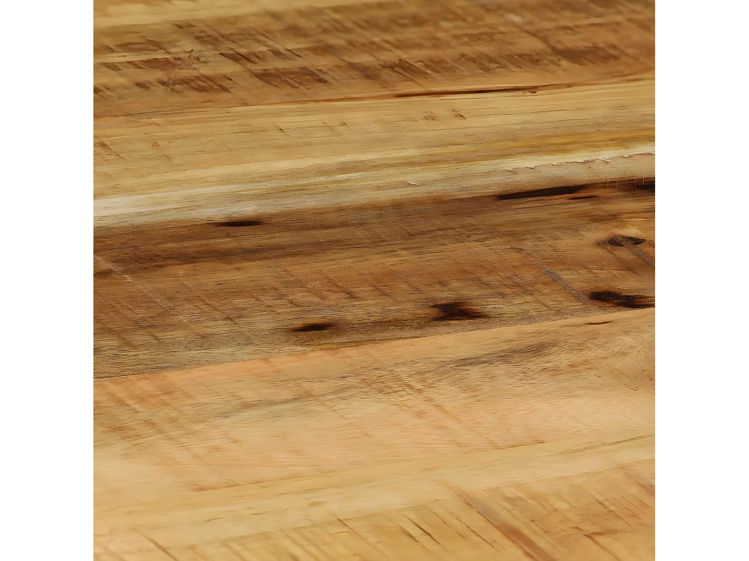 Table basse Ovale Bois massif de manguier brut et acier 100 cm