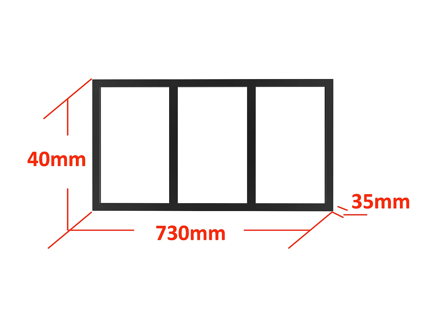 Imposte atelier en aluminium thermolaqué - L73 x H40 cm - Noir - BAYVIEW