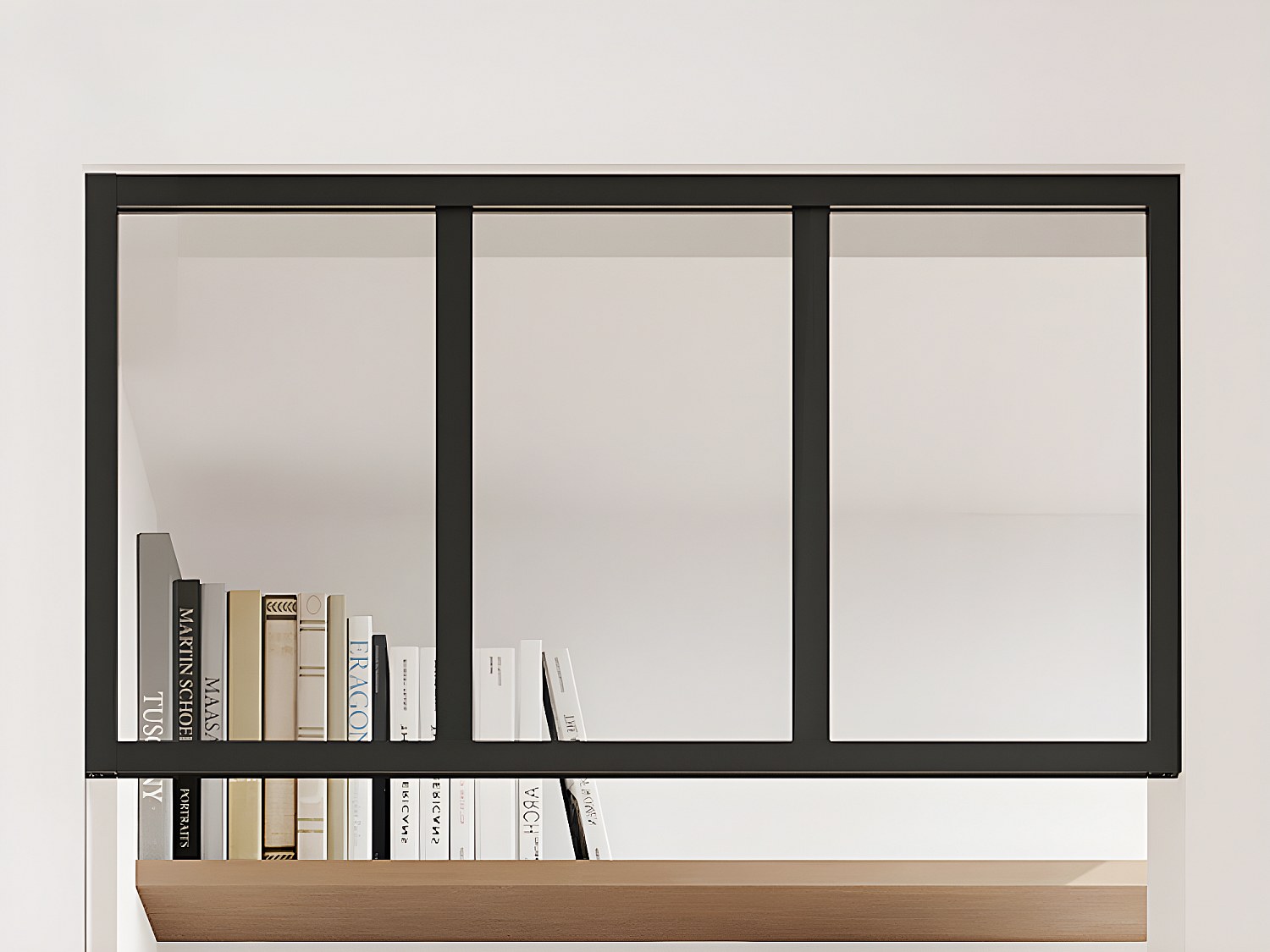 Vente-unique Atelier-Oberlicht - Thermolackiertes Aluminium - 73 X 40 Cm - Schwarz - Bayview