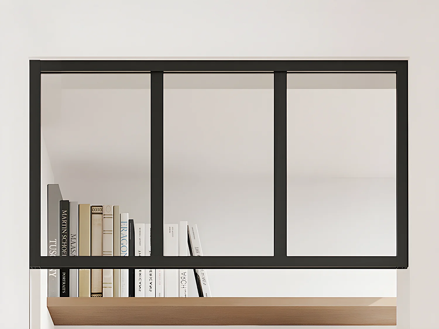 Imposte atelier en aluminium thermolaqué - L73 x H40 cm - Noir - BAYVIEW