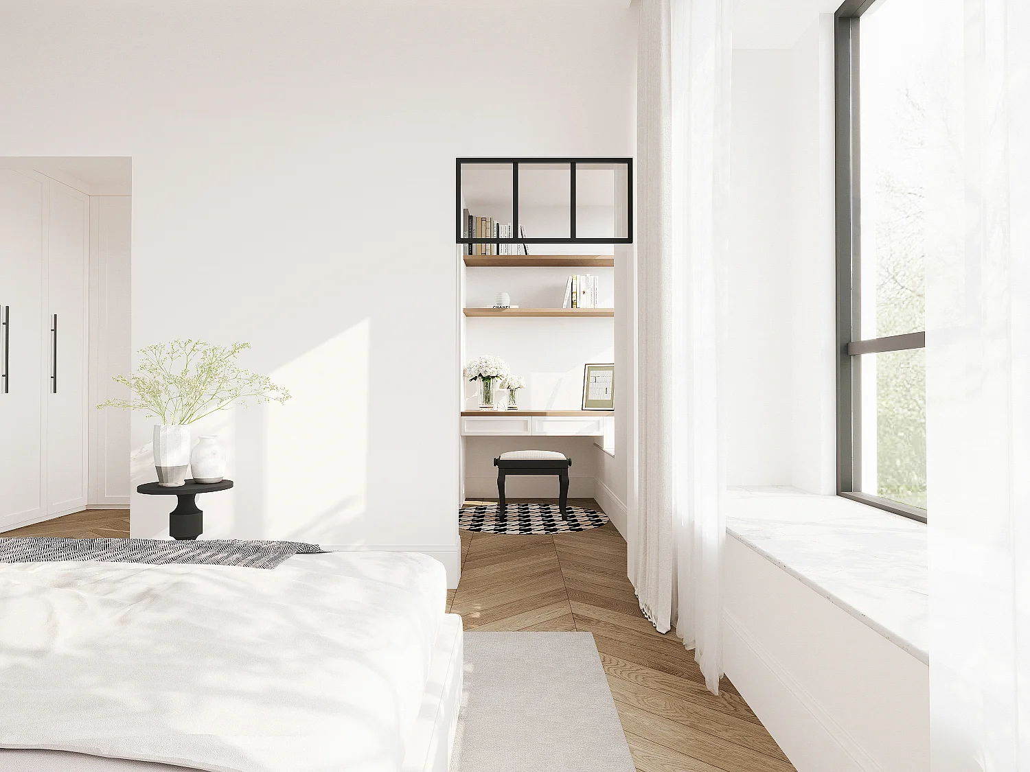 Imposte atelier en aluminium thermolaqué - L83 x H40 cm - Noir - BAYVIEW