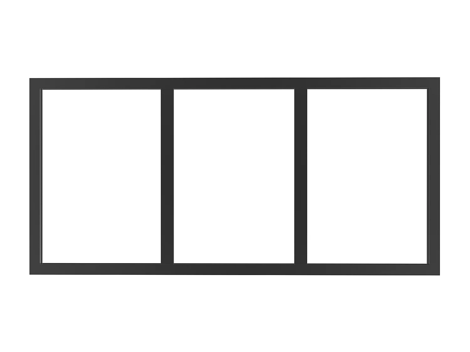 Verkstedstoppvindu i pulverlakkert aluminium i svart 83x40 cm BAYVIEW