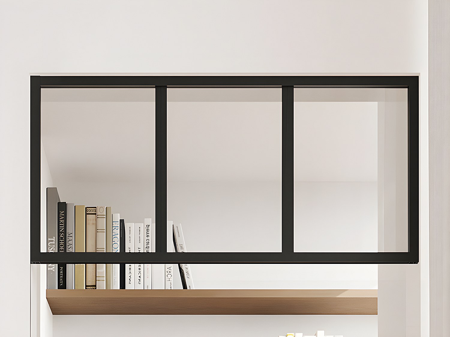 Vente-unique Atelier-Oberlicht - Thermolackiertes Aluminium - 83 X 40 Cm - Schwarz - Bayview