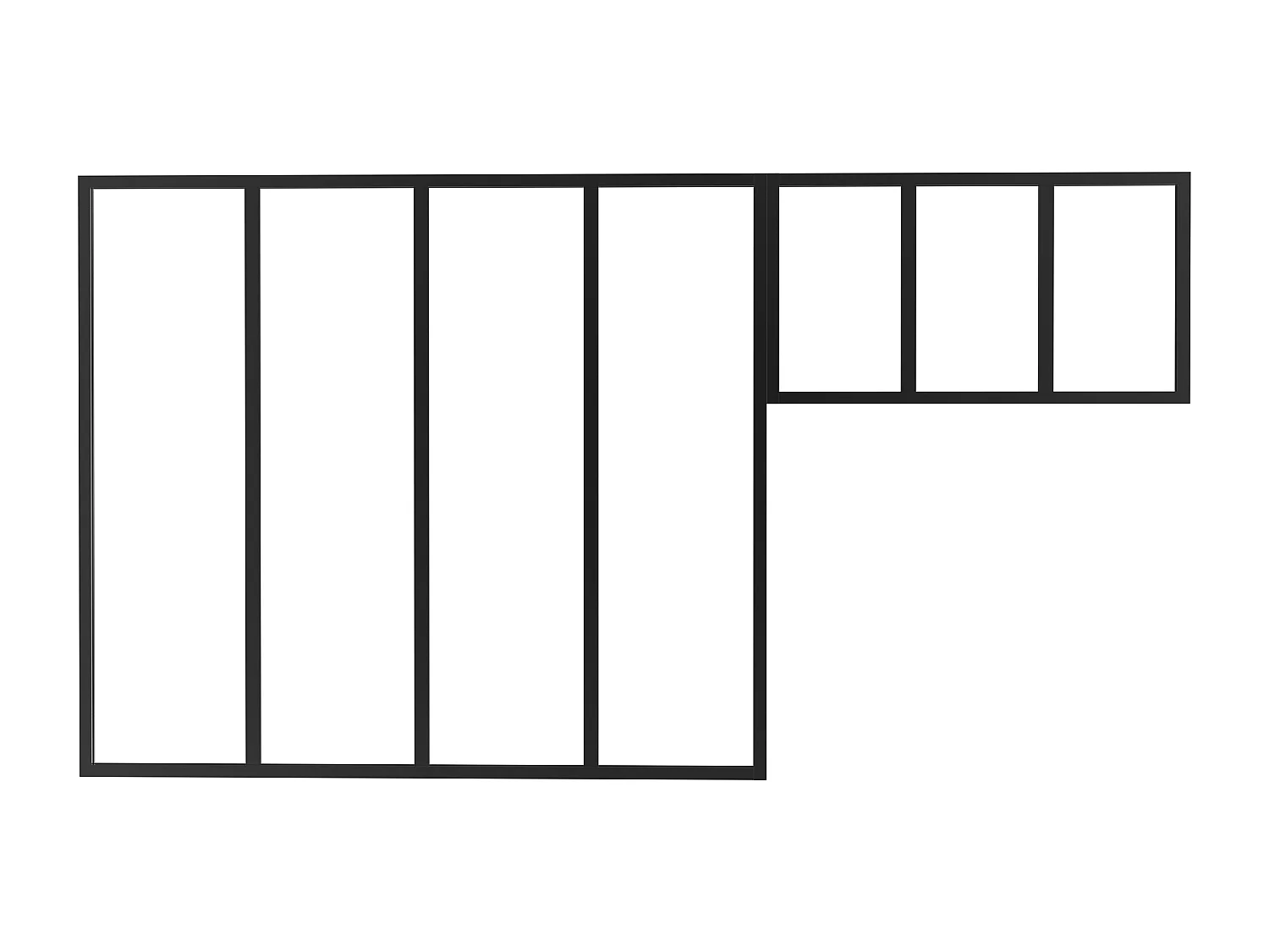 Poteau de terminaison en F pour imposte - H105 cm - Noir - TEMPA