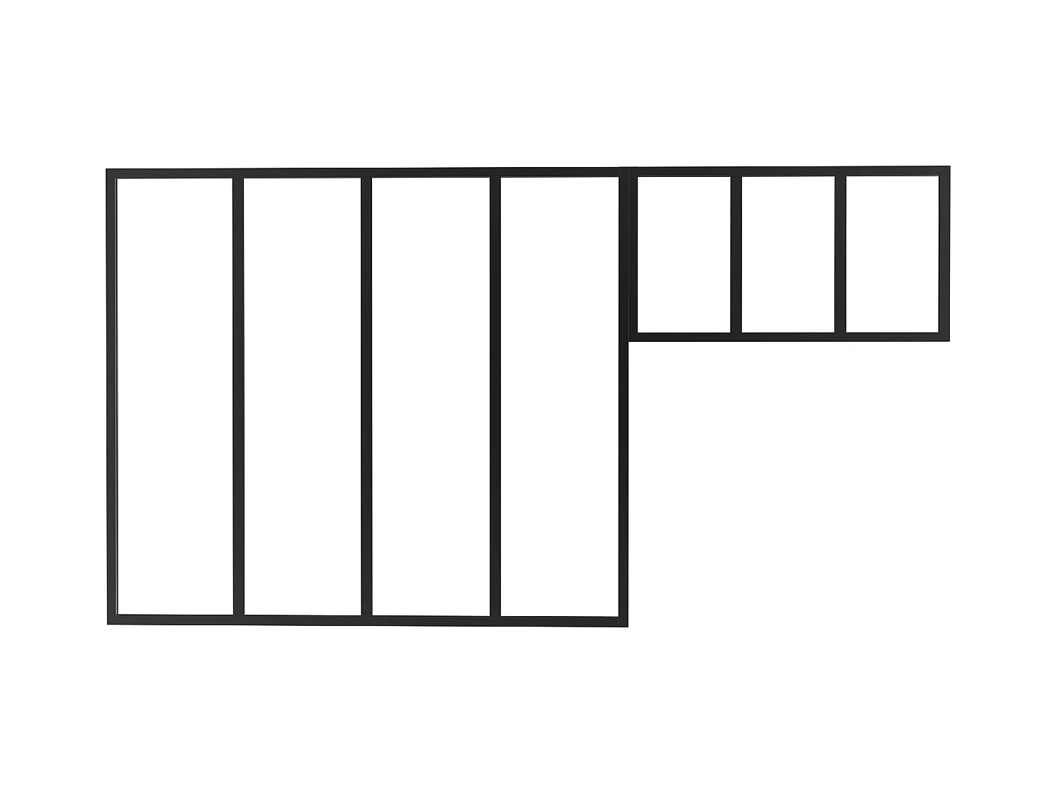 Poteau de terminaison en F pour imposte - H105 cm - Noir - TEMPA