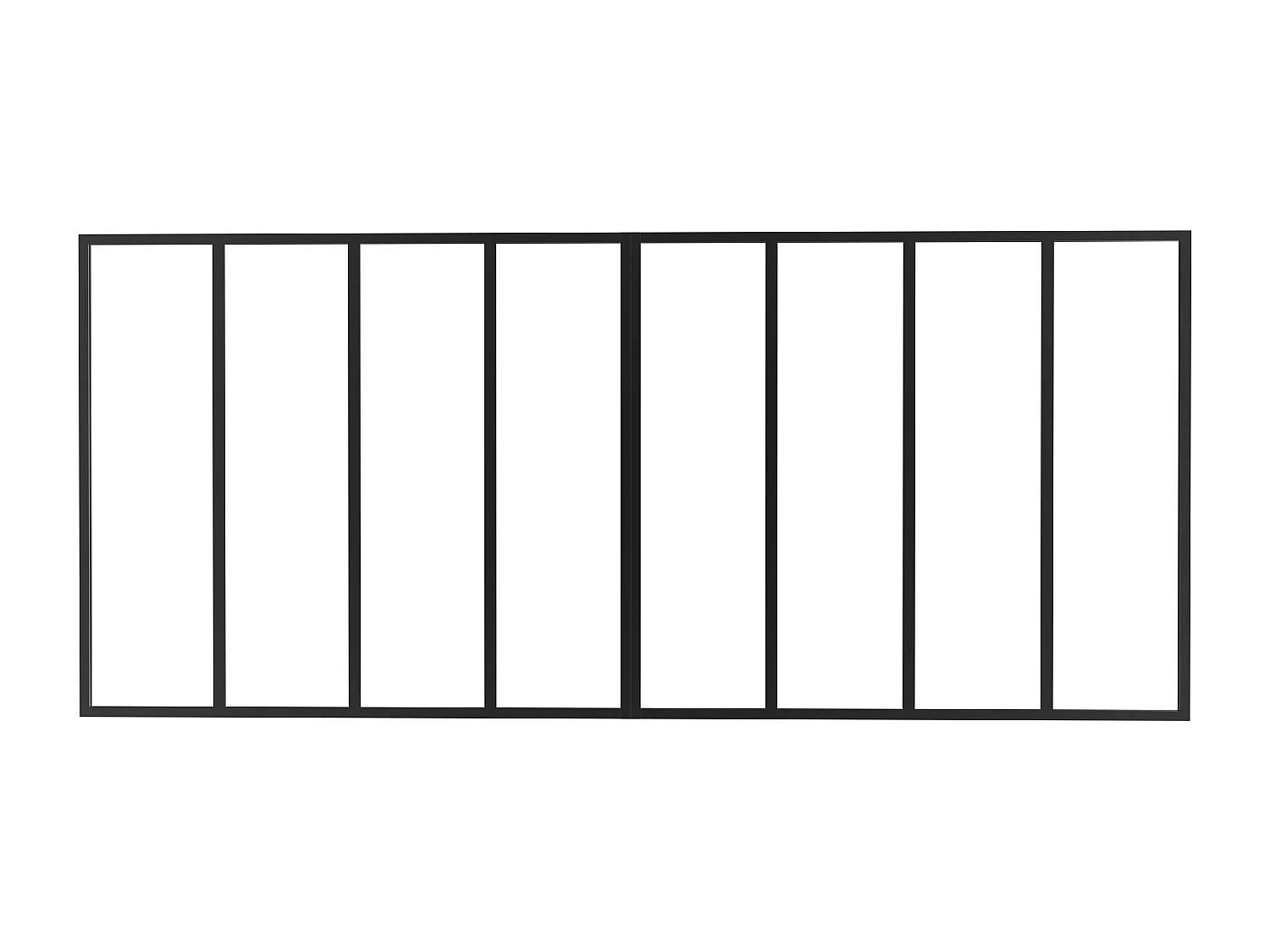 Łącznik do podwójnej przeszklonej ścianki - wys. 105 cm - Czarny - TOLLESON