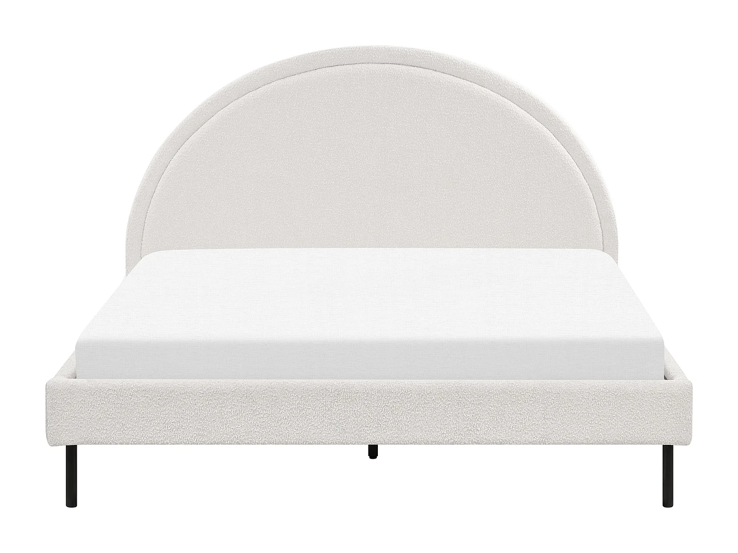 Bed Bouclé MARGUT 160 x 200 cm Wit