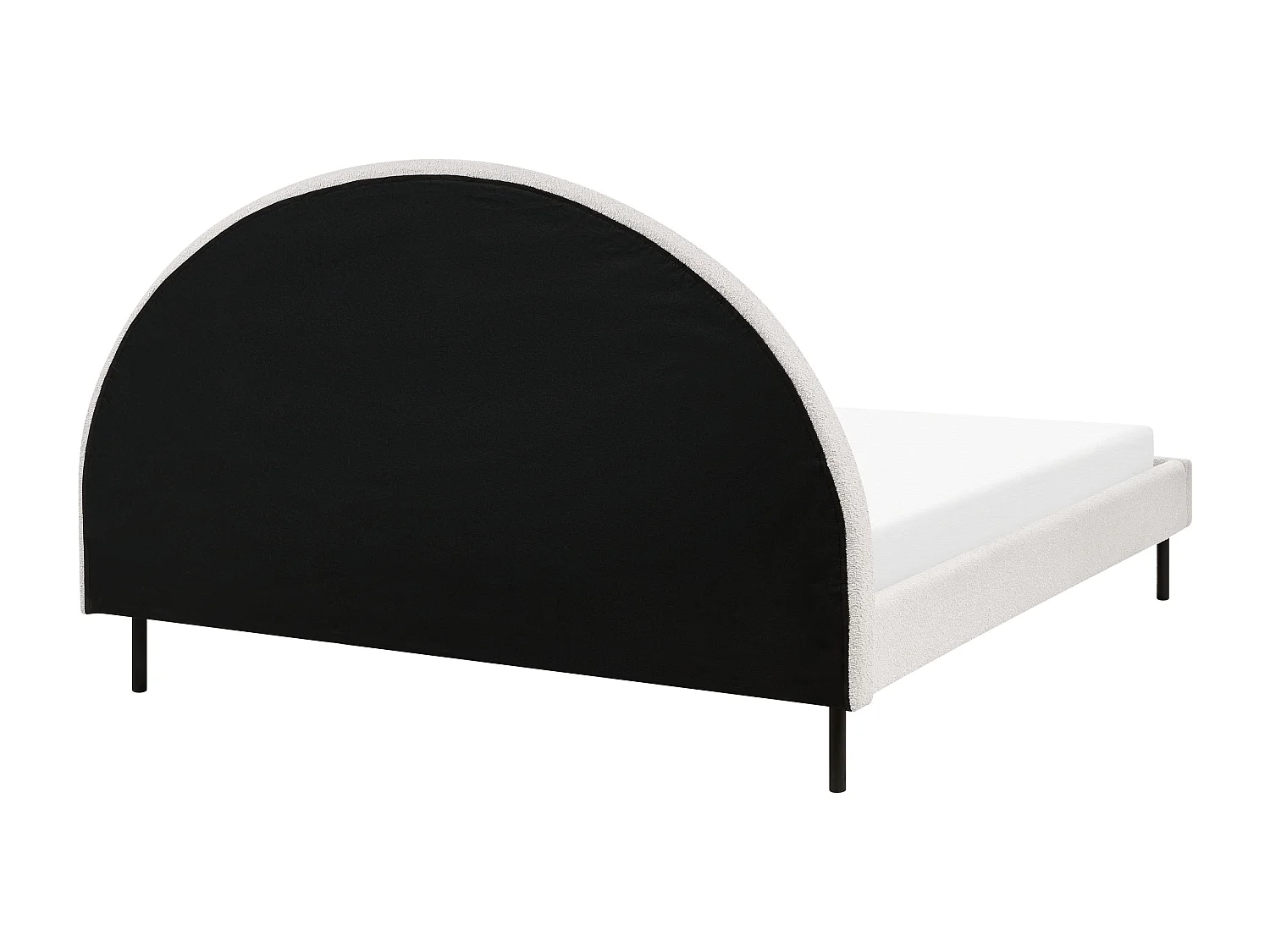 Bed Bouclé MARGUT 160 x 200 cm Wit