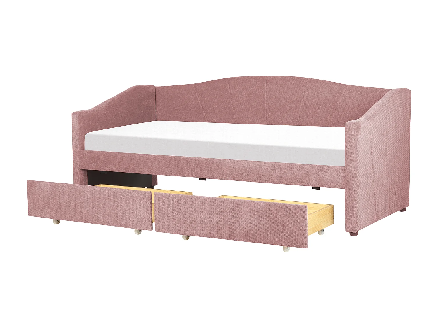 Tagesbett mit Stauraum Stoff VITTEL 90 x 200 cm Rosa