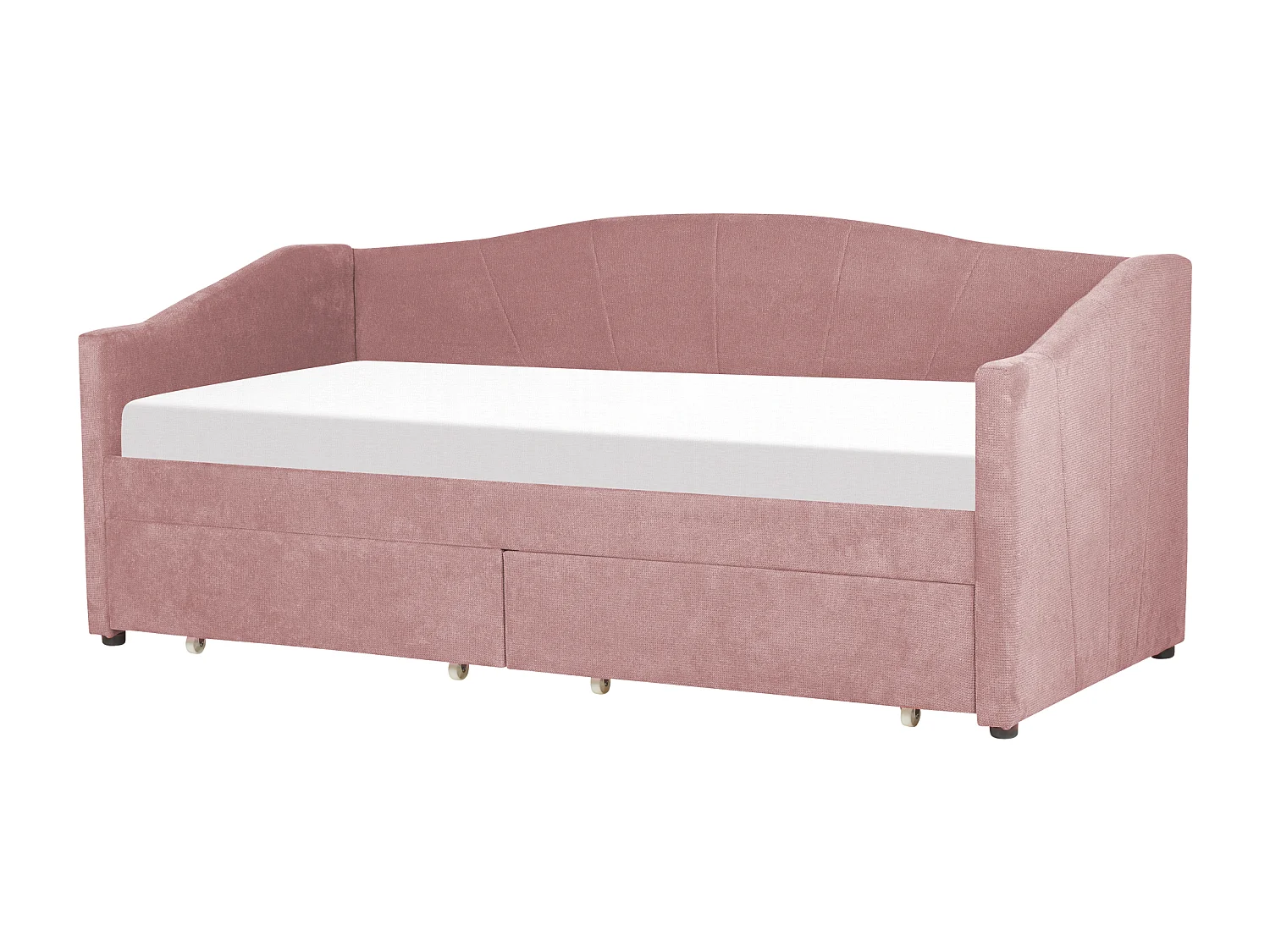 Tagesbett mit Stauraum Stoff VITTEL 90 x 200 cm Rosa