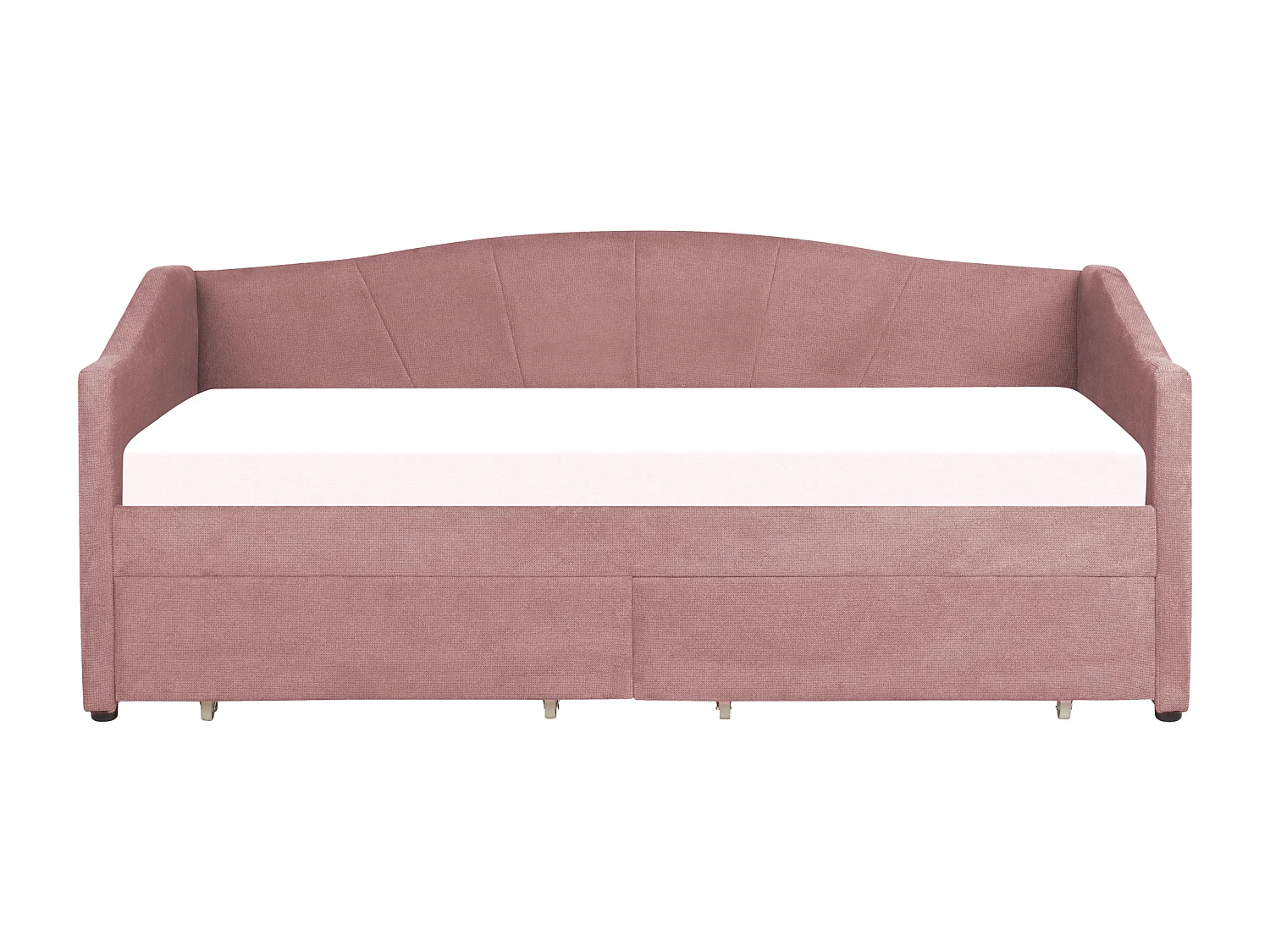 Lit de jour avec rangement Tissu VITTEL 90 x 200 cm Rose