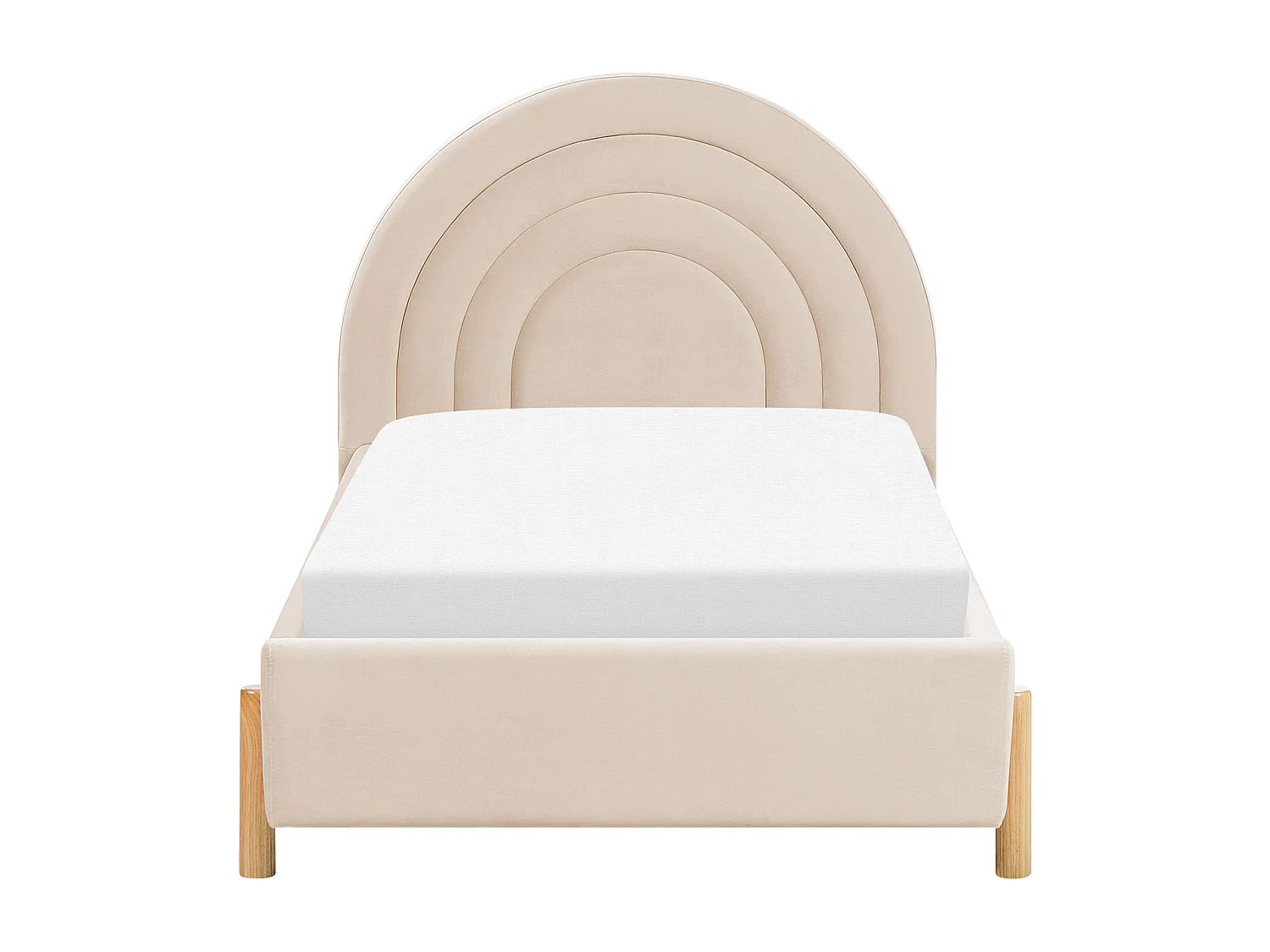 Lit d'enfant Velours ANET 90 x 200 cm Beige