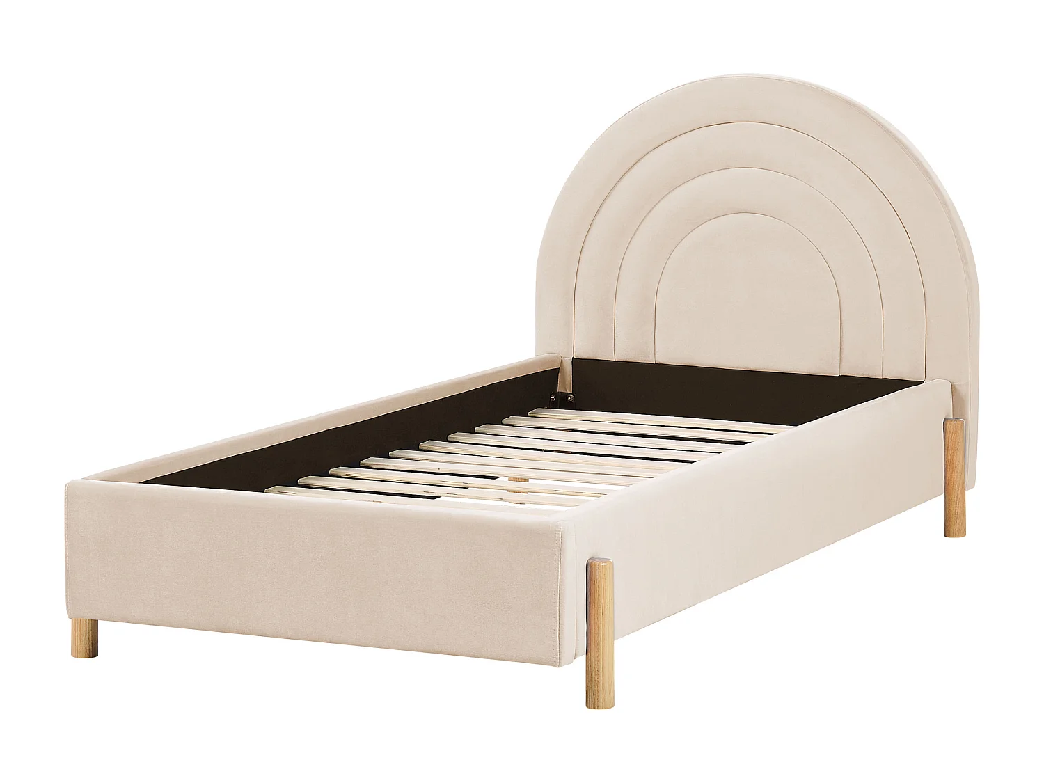 Lit d'enfant Velours ANET 90 x 200 cm Beige