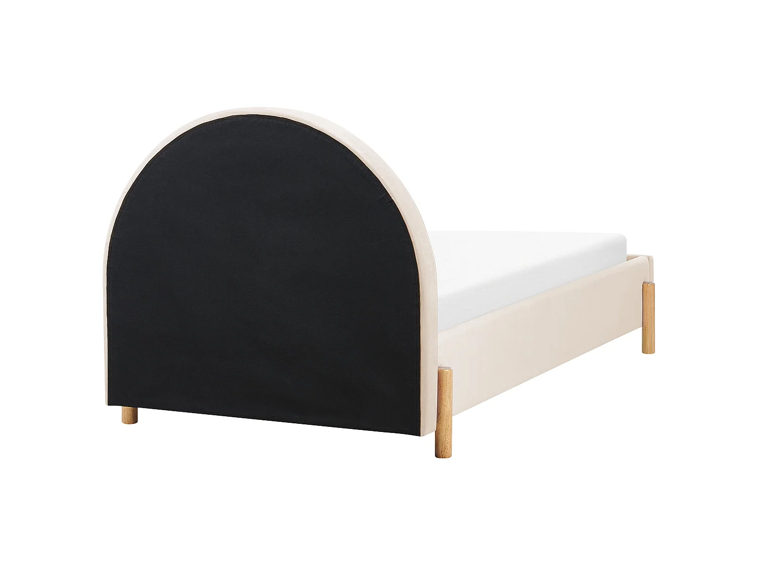 Polsterbett Samtstoff beige Lattenrost 90 x 200 cm ANET