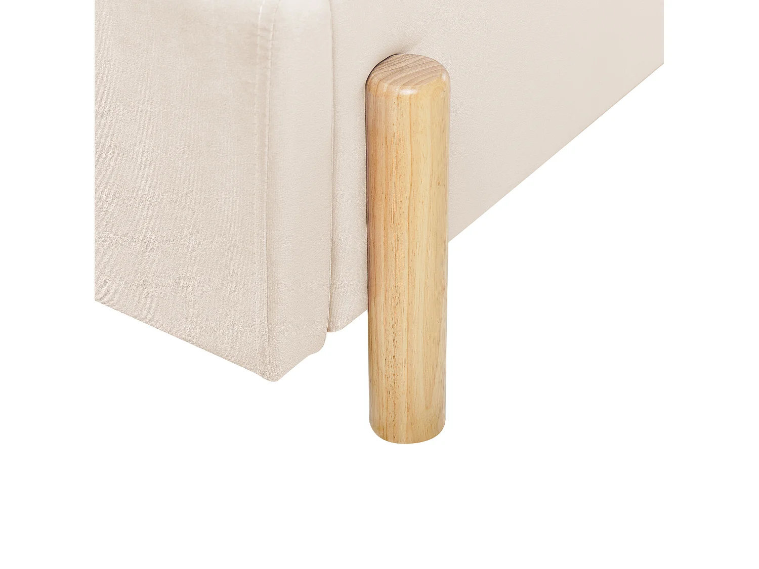 Polsterbett Samtstoff beige Lattenrost 90 x 200 cm ANET