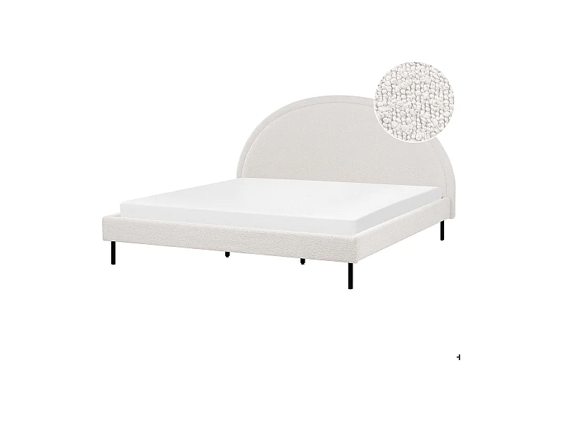 Lit avec sommier Bouclé MARGUT 180 x 200 cm Blanc