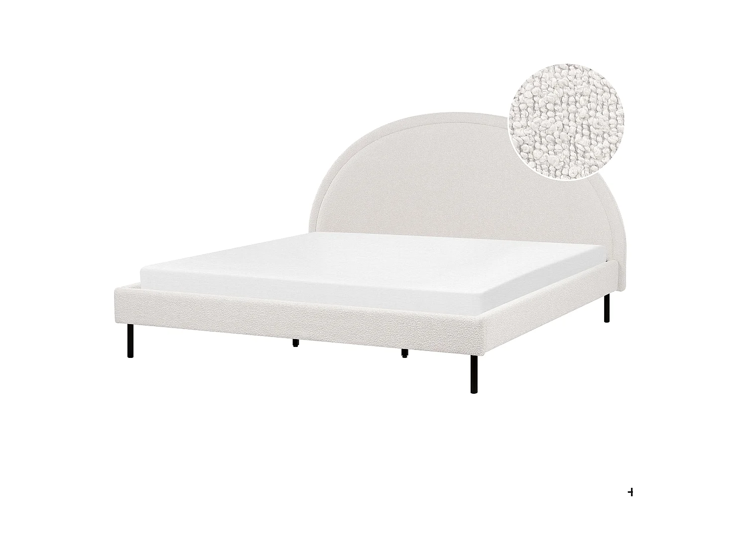 Lit avec sommier Bouclé MARGUT 180 x 200 cm Blanc