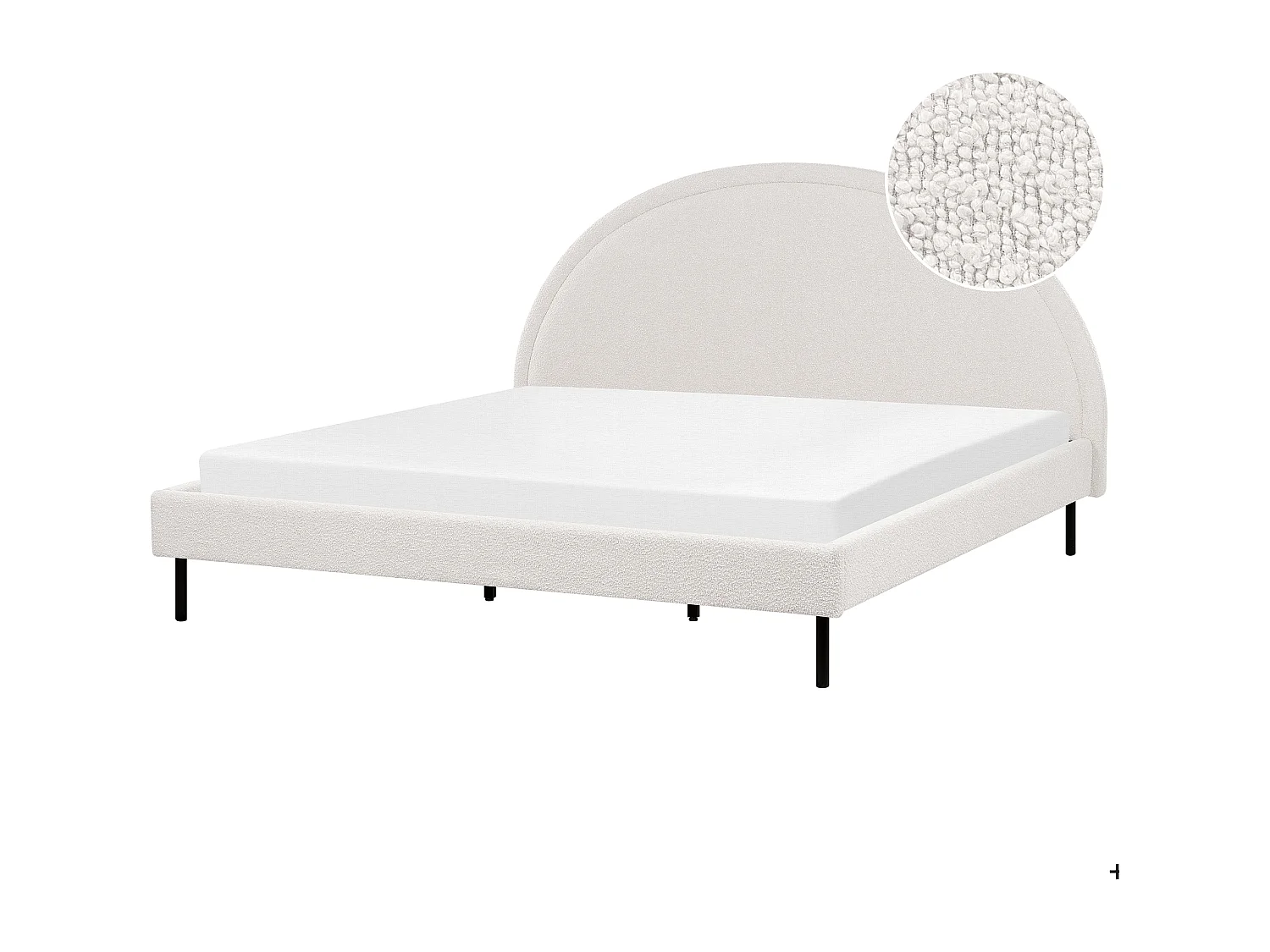 Bed Bouclé MARGUT 180 x 200 cm Wit