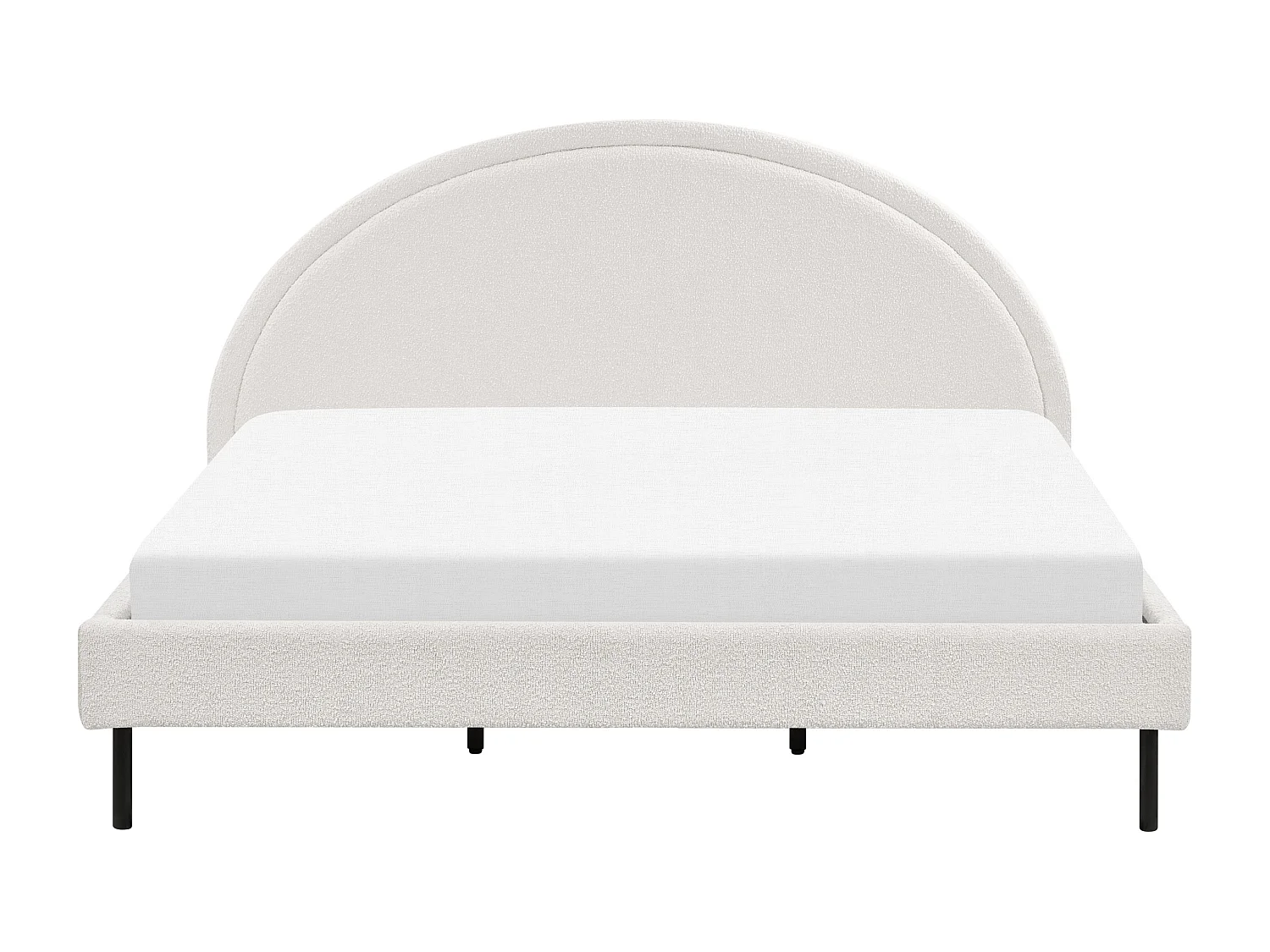 Bed Bouclé MARGUT 180 x 200 cm Wit