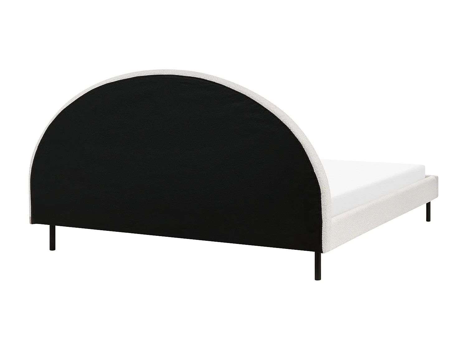 Bed Bouclé MARGUT 180 x 200 cm Wit