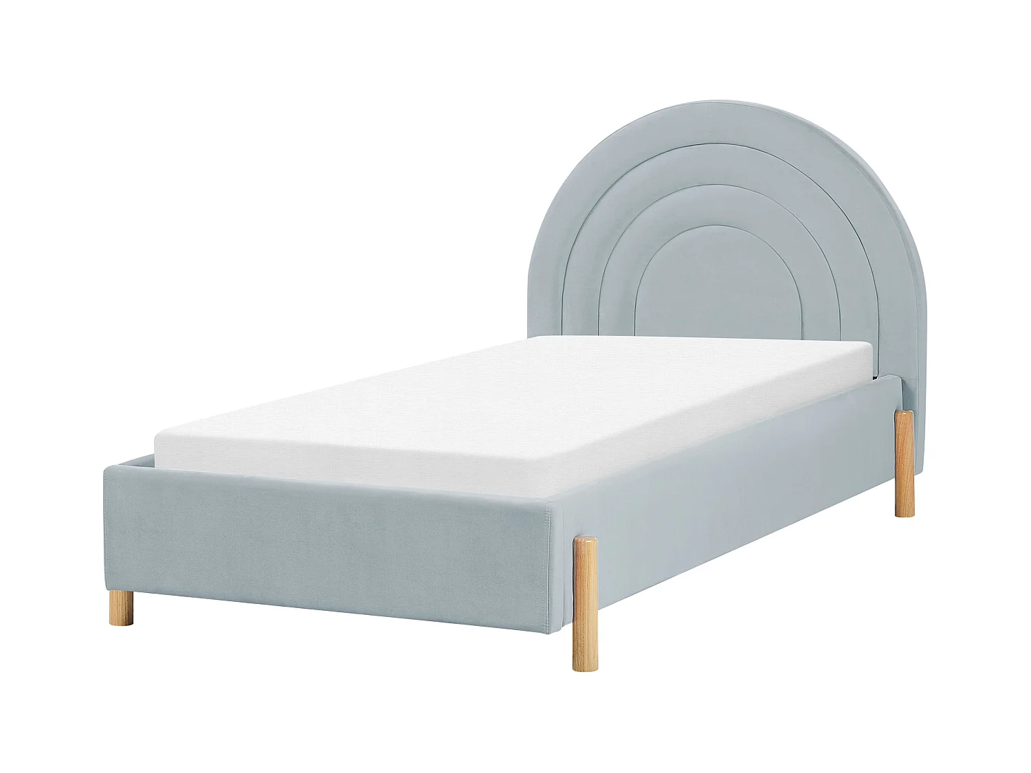 Lit d'enfant Velours ANET 90 x 200 cm Bleu clair