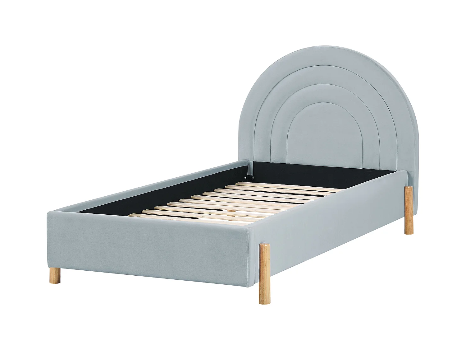 Lit d'enfant Velours ANET 90 x 200 cm Bleu clair